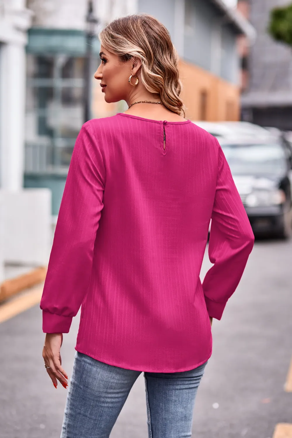 Round Neck Long Sleeve Tee, image 3