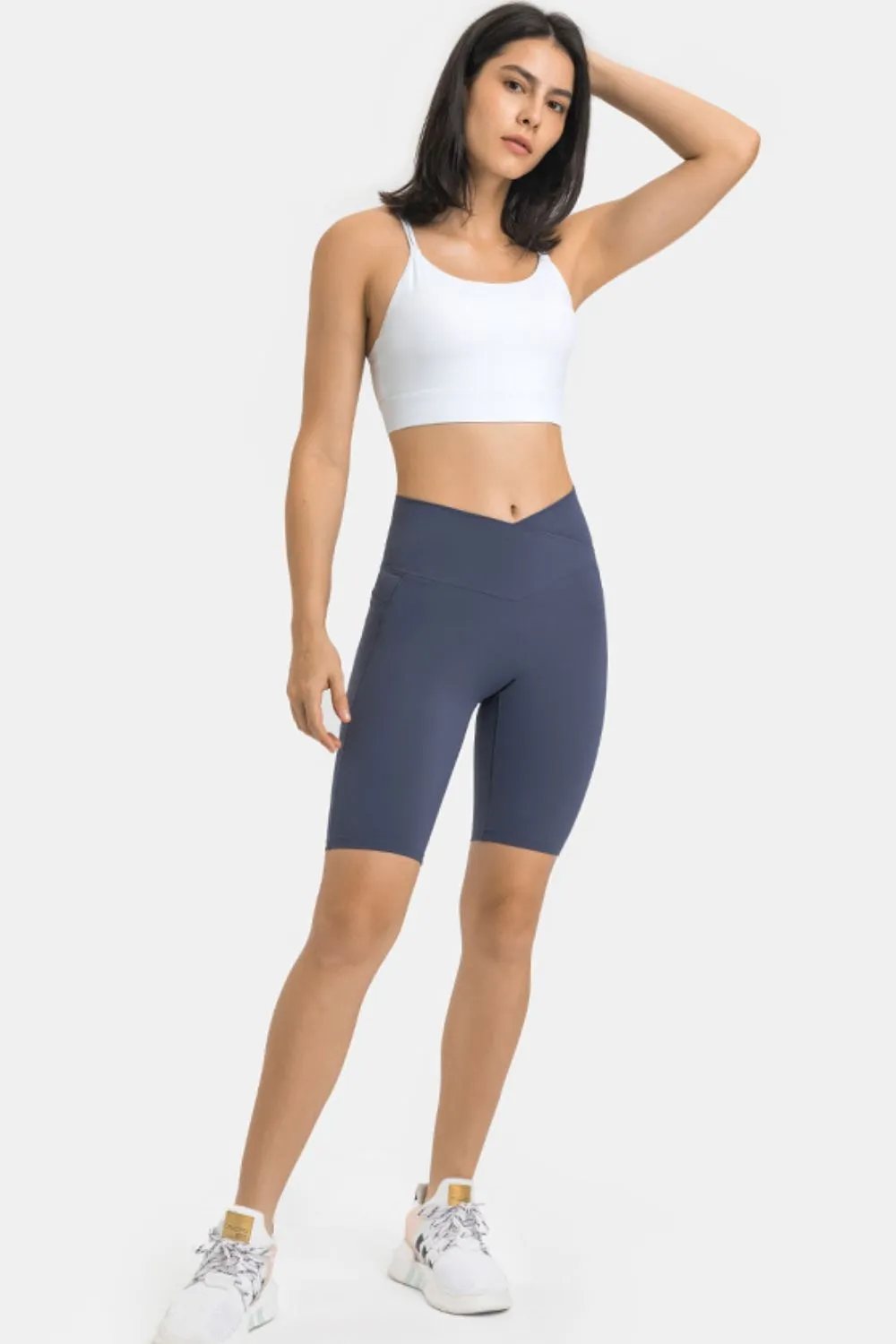 High Waist Biker Shorts with Pockets, image 8