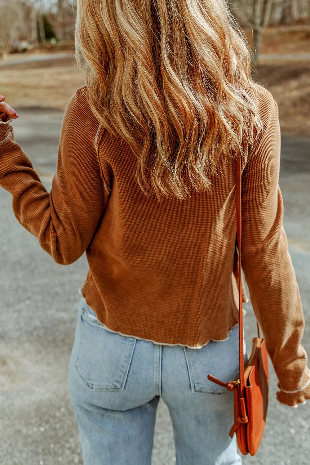 Long Raglan Sleeve Round Neck Top, image 9