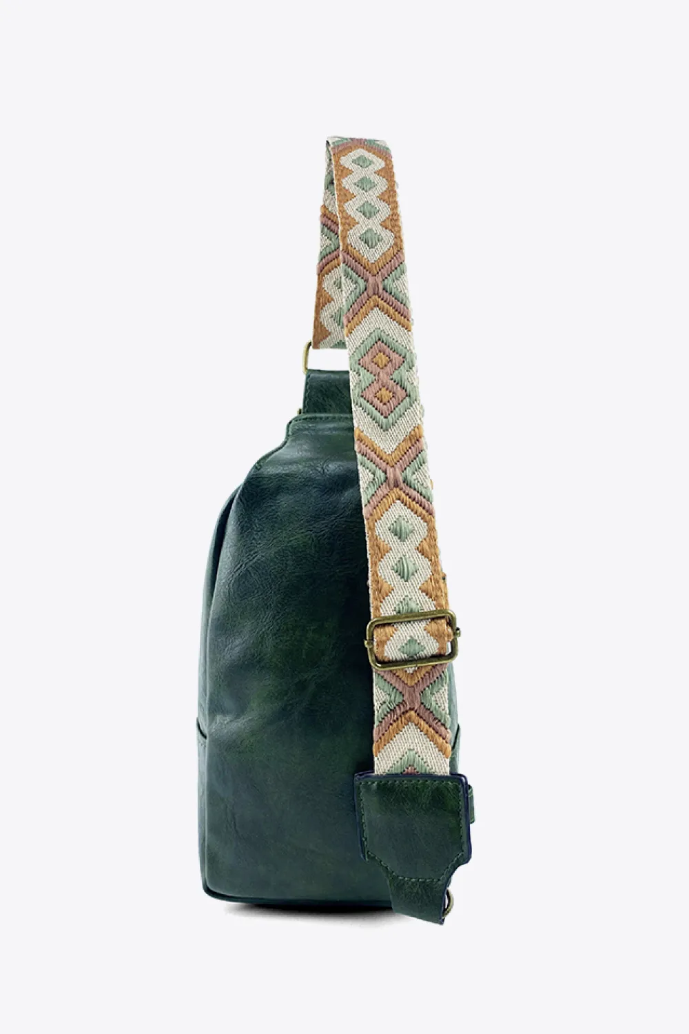 Random Pattern Adjustable Strap PU Leather Sling Bag, image 6