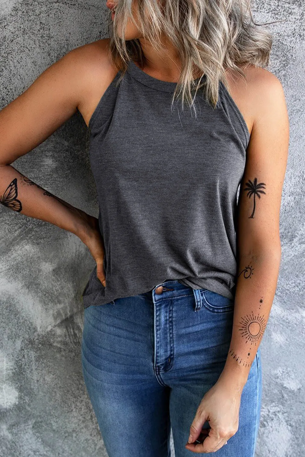 Curved Hem Grecian Tank Top, image 15