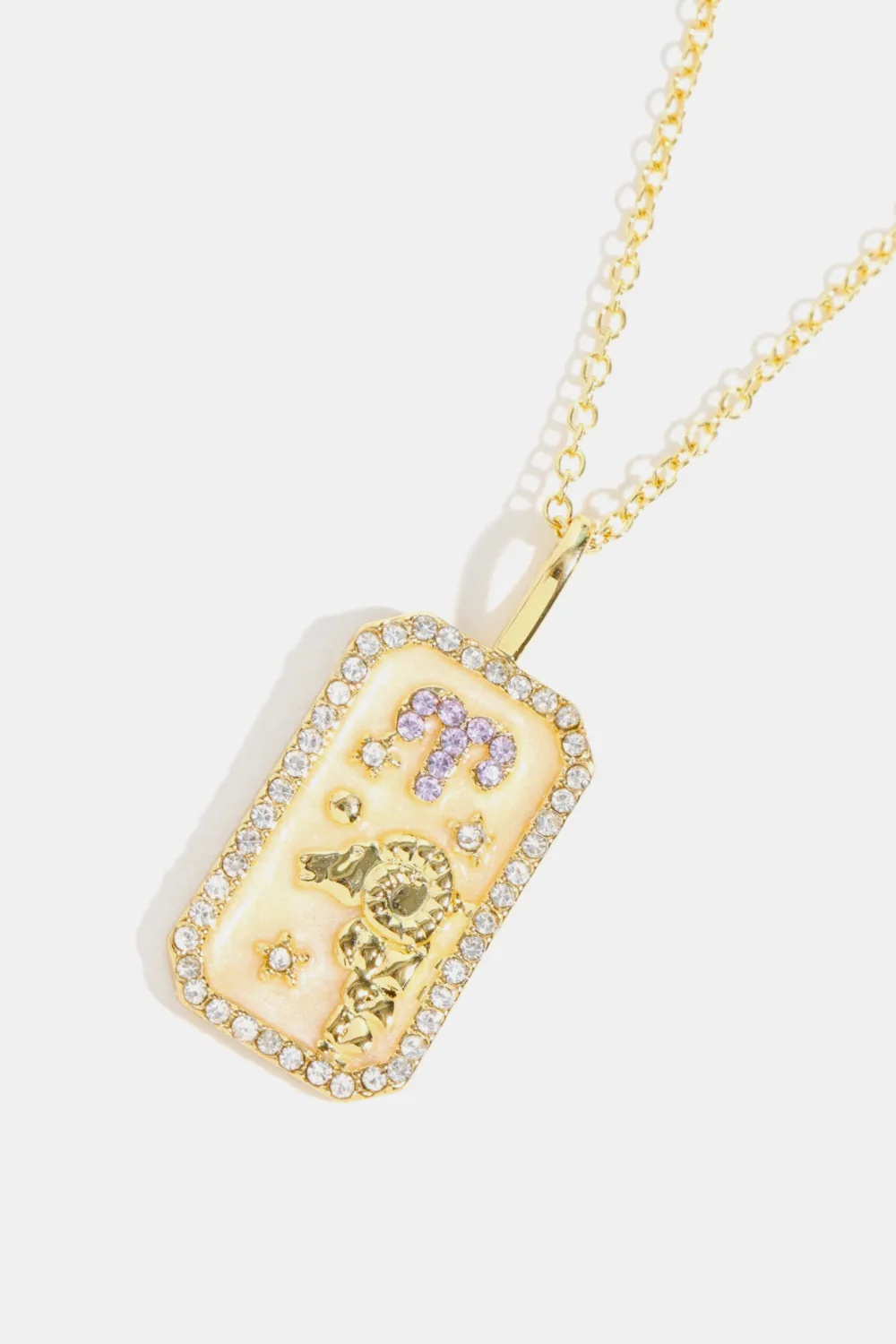 Rhinestone Constellation Pendant Copper Necklace, image 7