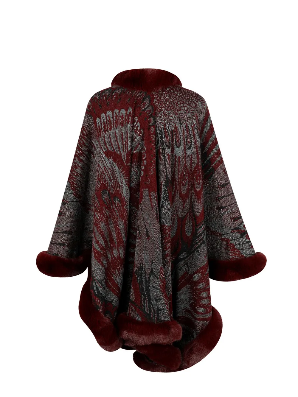 Printed Open Front Poncho, image 10
