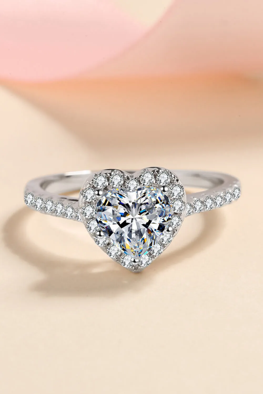 1 Carat Moissanite Heart-Shaped Ring, image 3