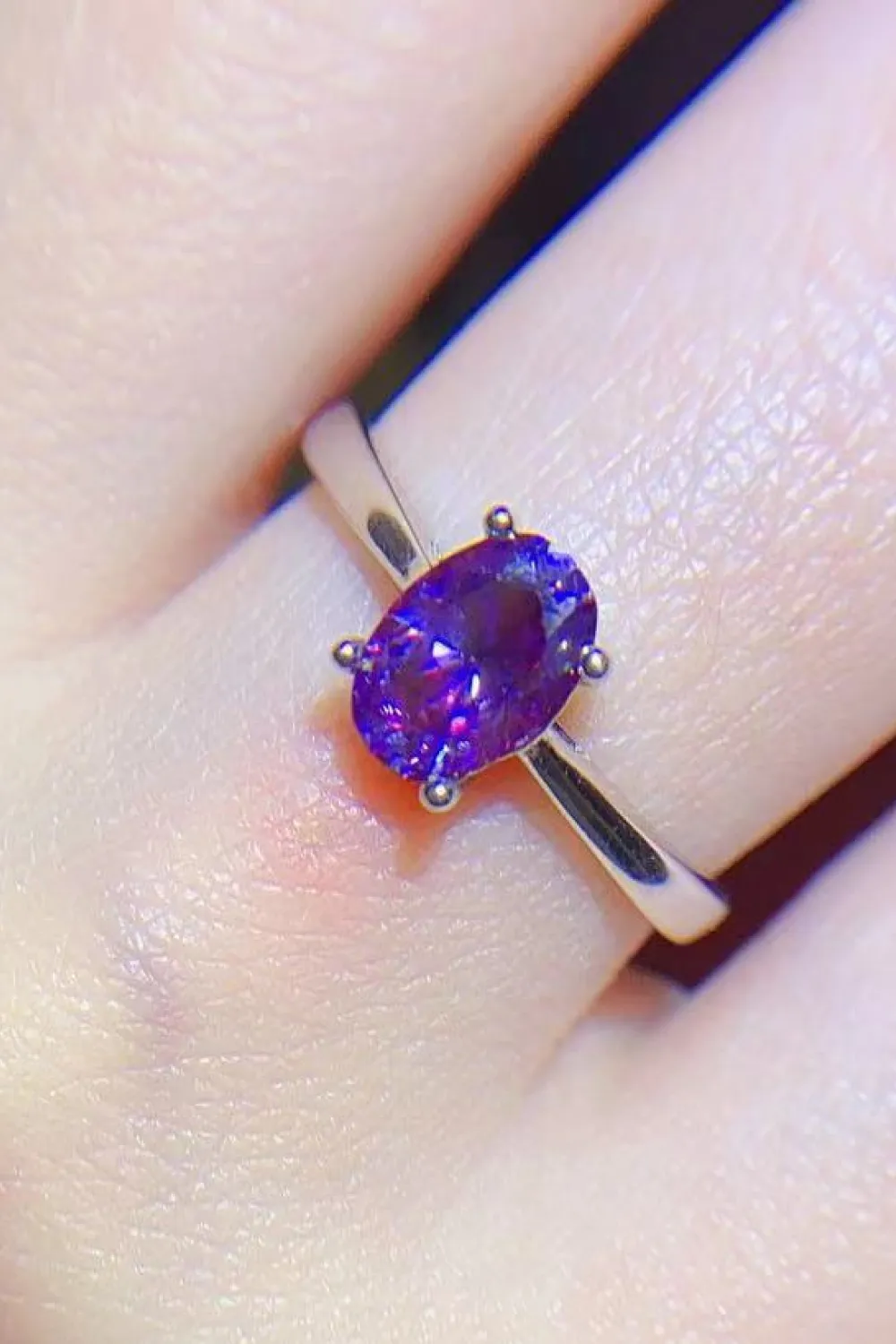 1 Carat Moissanite 4-Prong Solitaire Ring, image 3