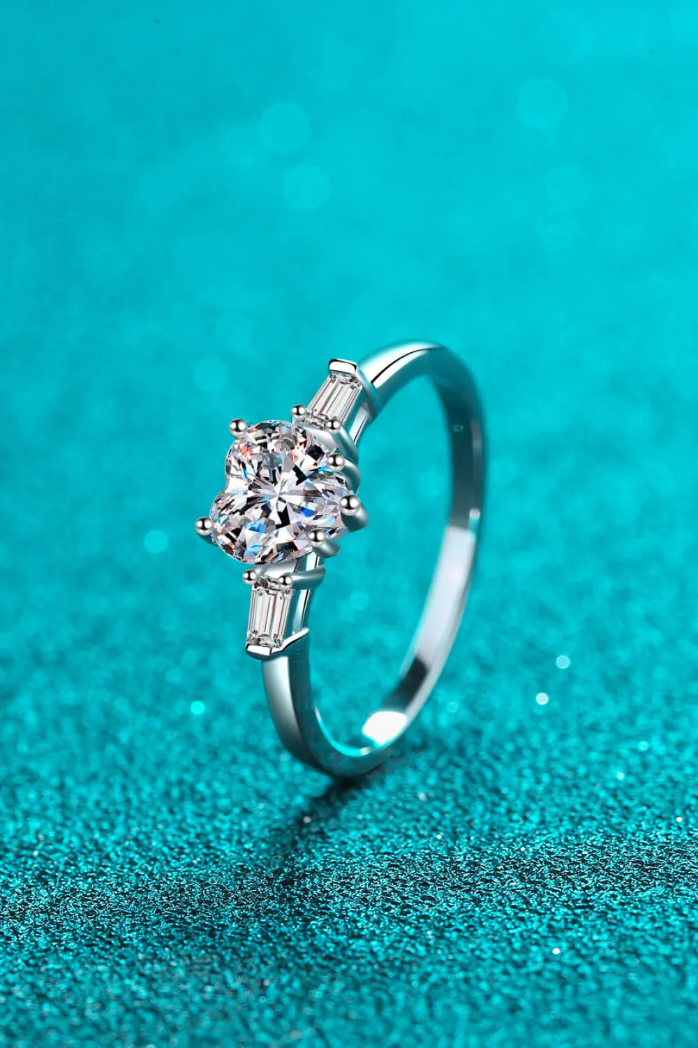 1.2 Carat Moissanite Heart Ring, image 4