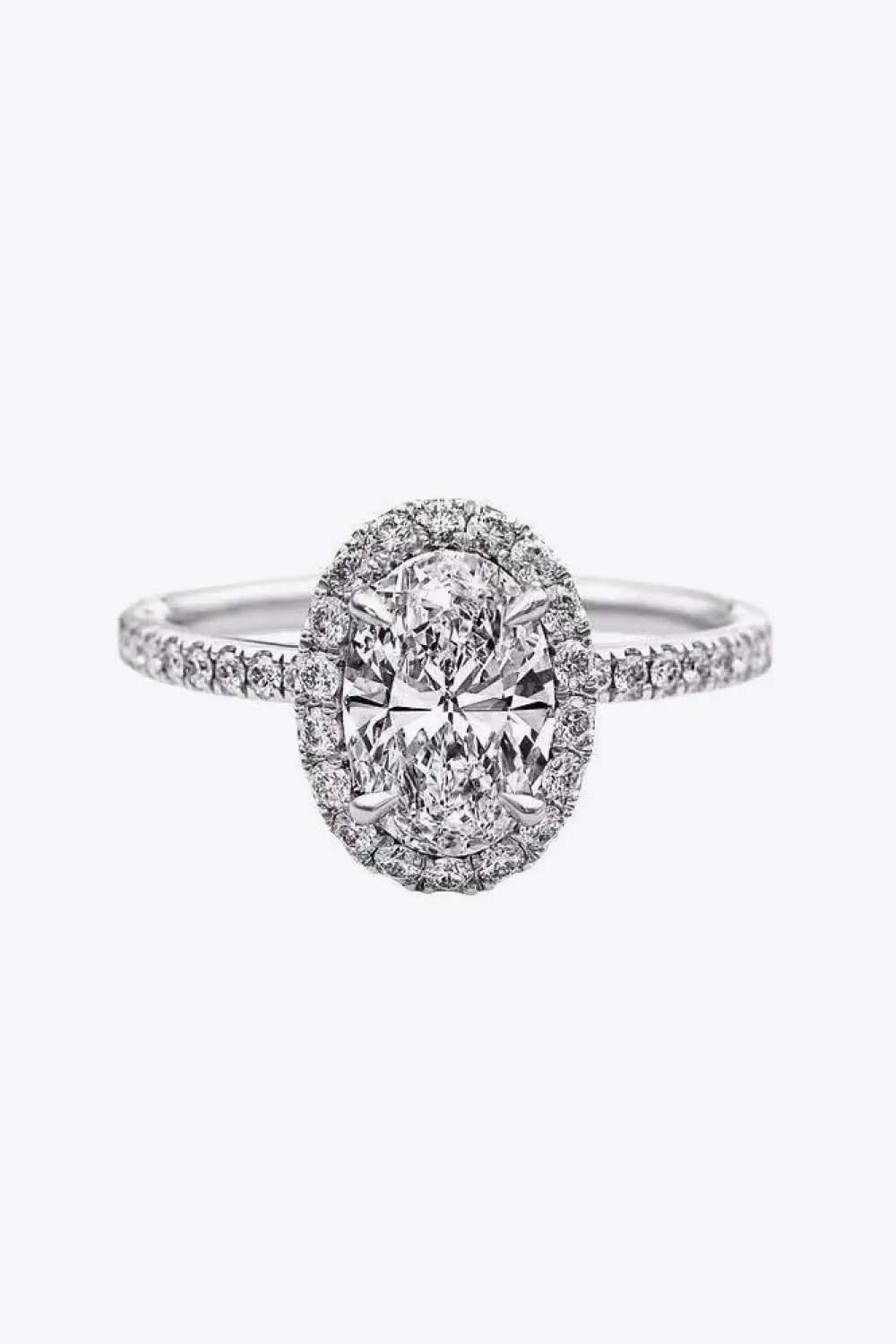 2 Carat Moissanite Platinum-Plated Ring, image 3