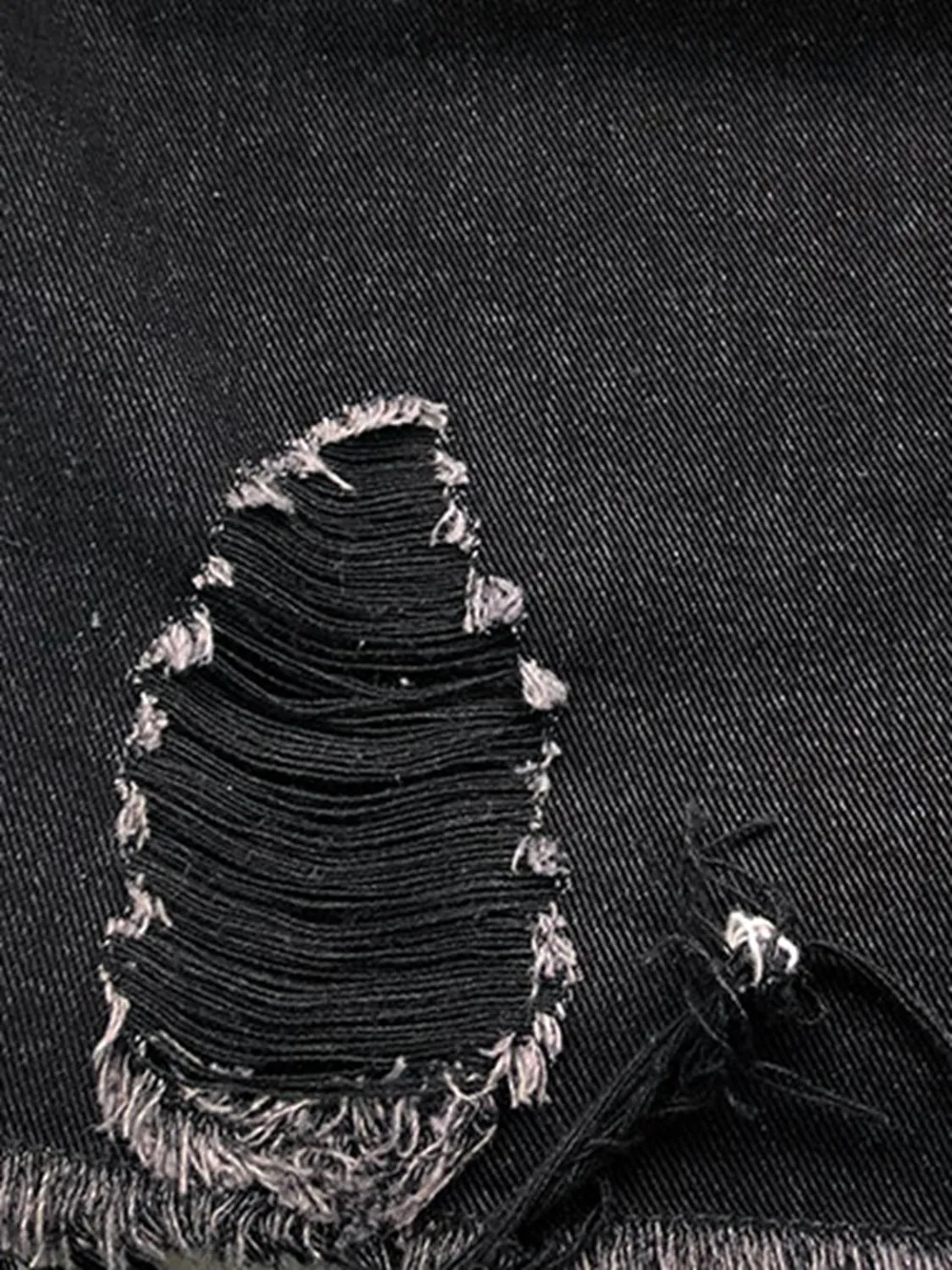 Raw Hem Collared Neck Long Sleeve Denim Jacket, image 8