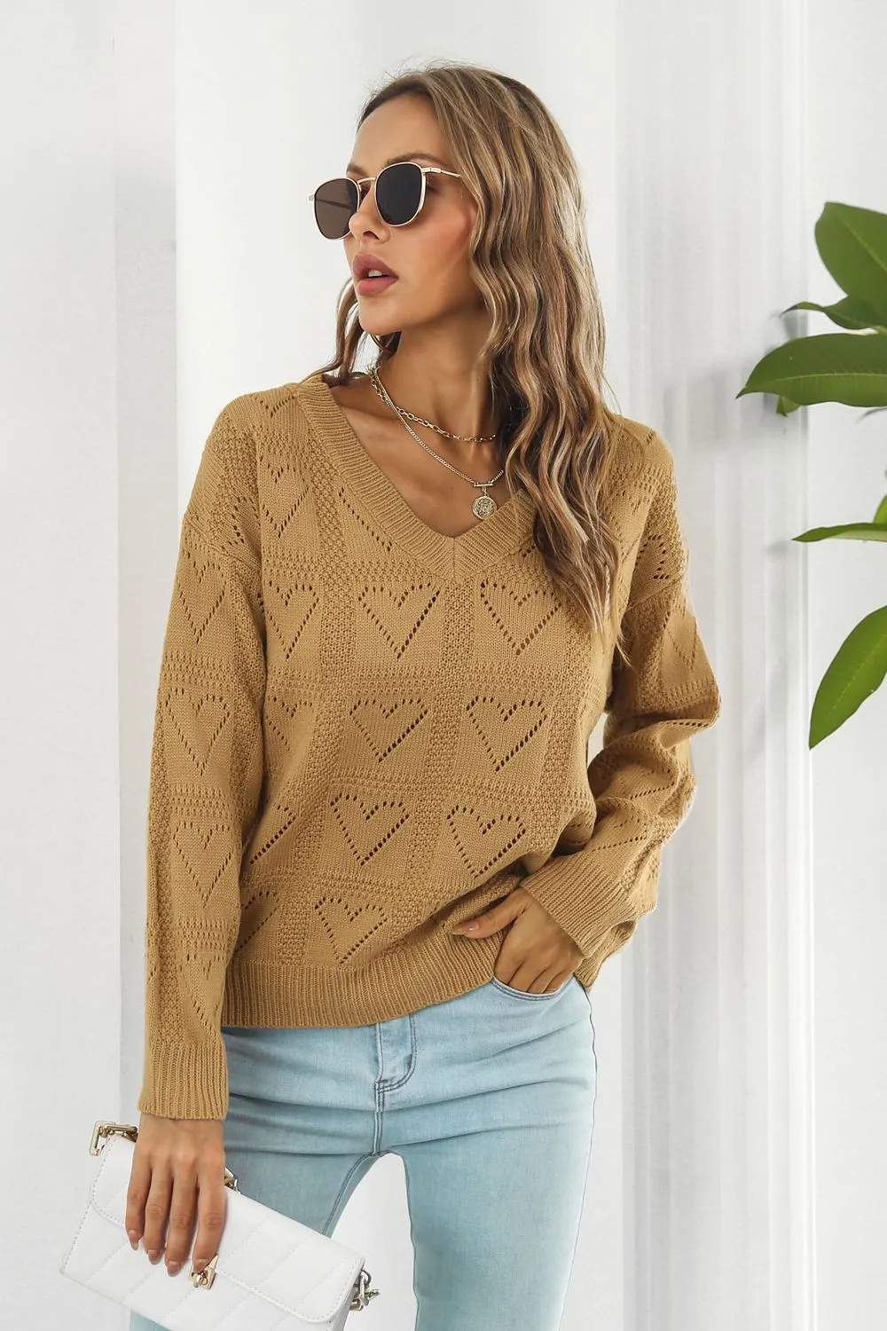 V-Neck Drop Shoulder Sweater, image 6