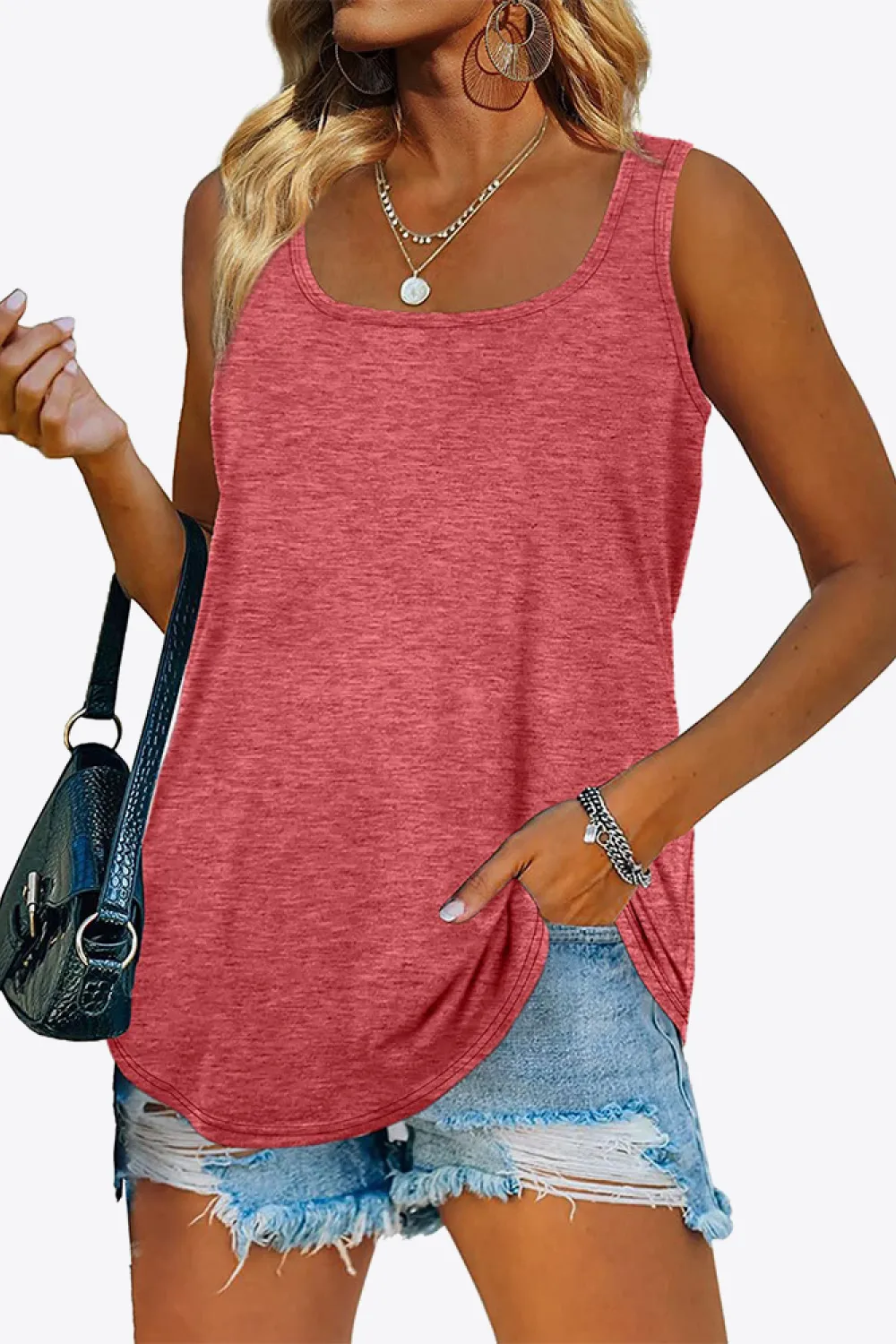 Curved Hem Square Neck Tank, image 25