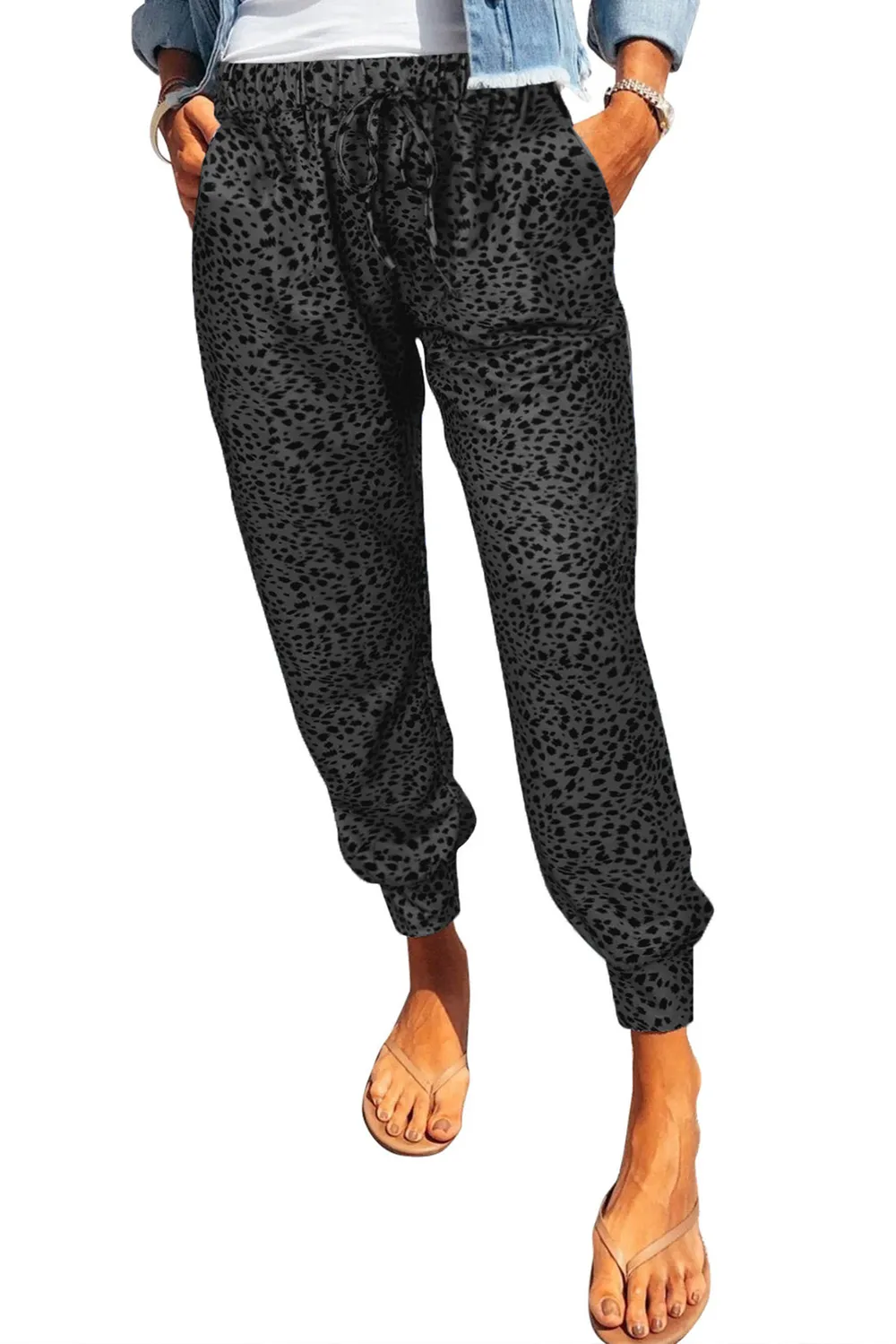 Leopard Print Joggers with Pockets, image 13