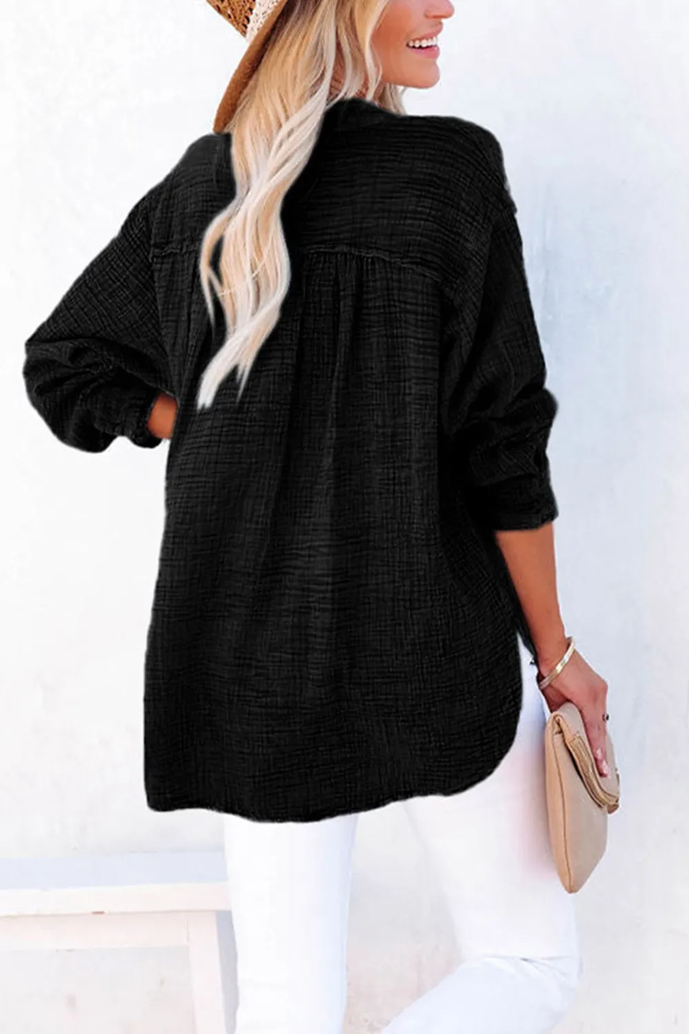 Buttoned Long Sleeve Blouse, image 12