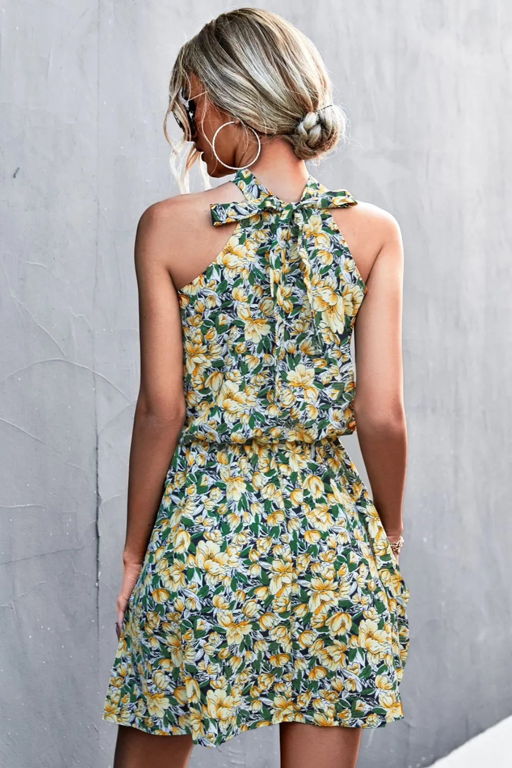 Floral Tied Sleeveless Mini Dress, image 6