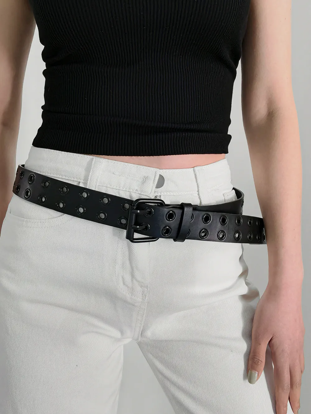 Grommet PU Leather Belt, image 2