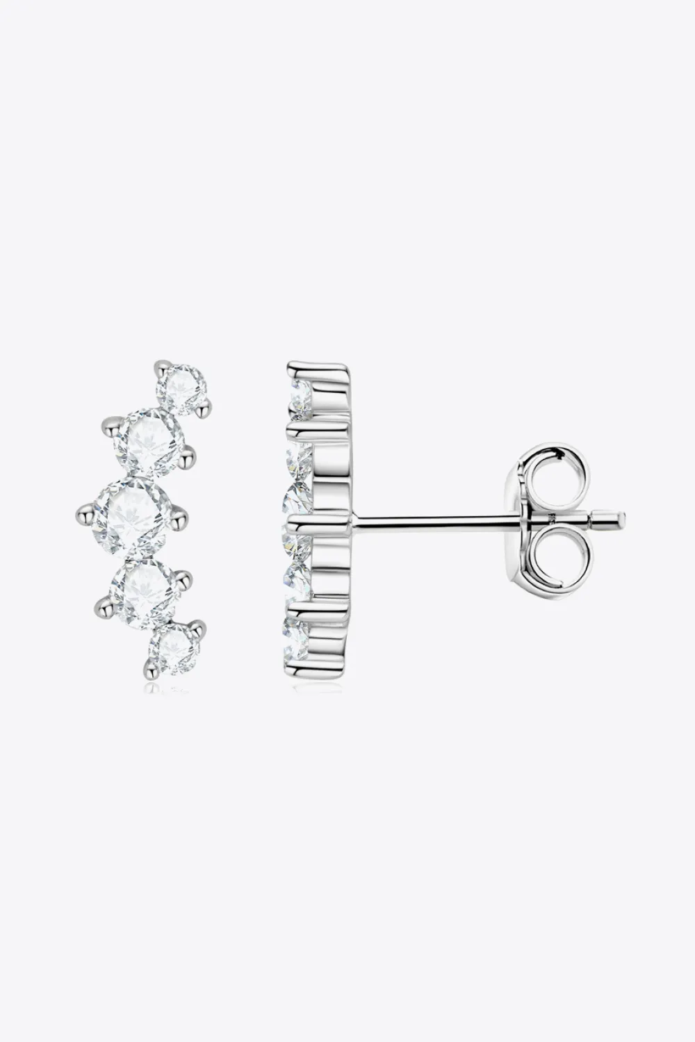 All You Need Moissanite Platinum-Plated Earrings, image 3