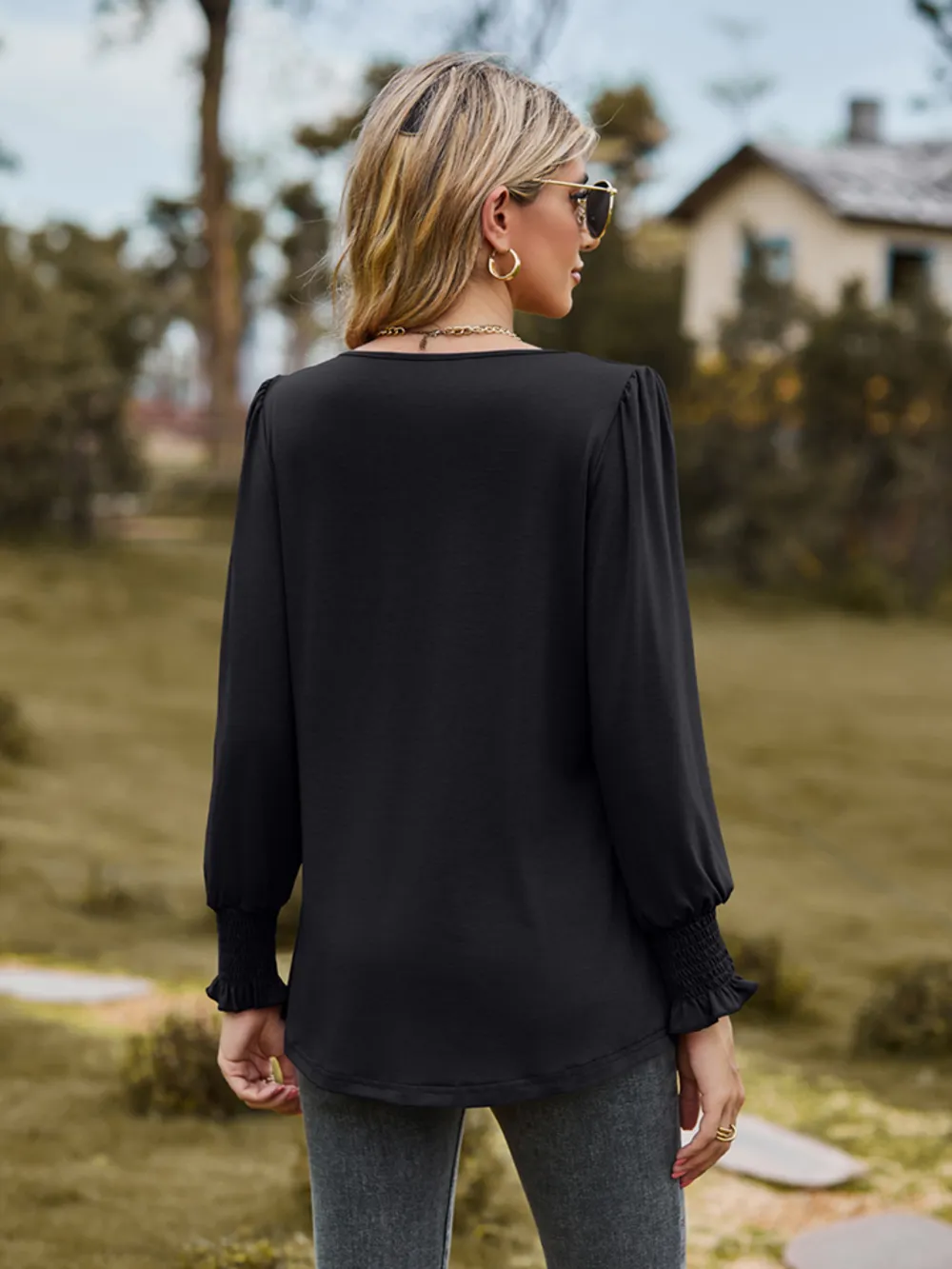 Puff Sleeve Pleated Blouse, image 15