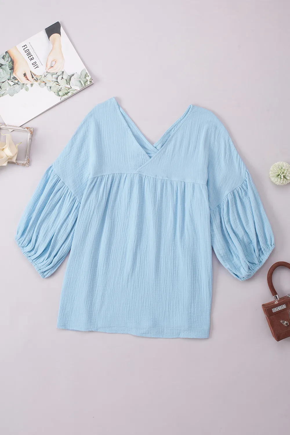 Dropped Shoulder V-Neck Blouse, image 27