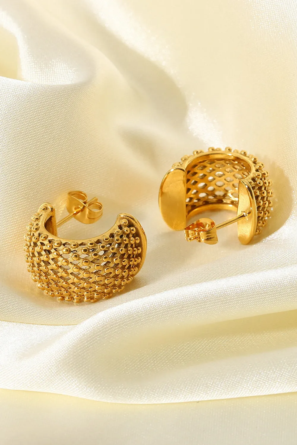 Mesh Half Hoop Earrings, image 3