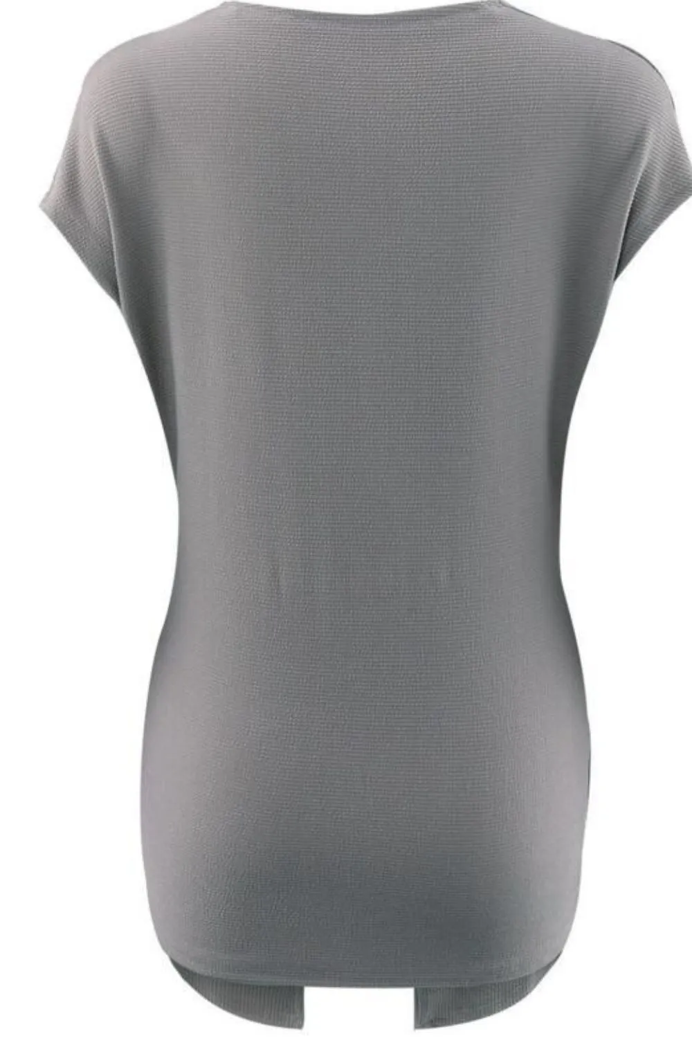 Ribbed Surplice Neck Slit Top, image 4