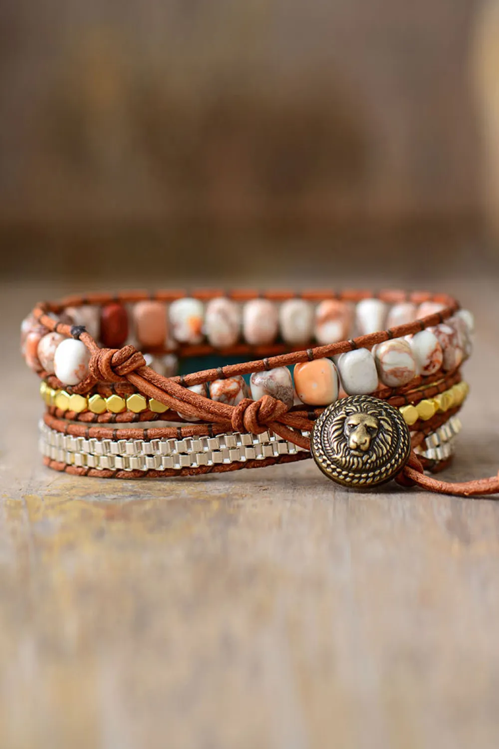 Handmade Natural Stone Copper Bracelet, image 2