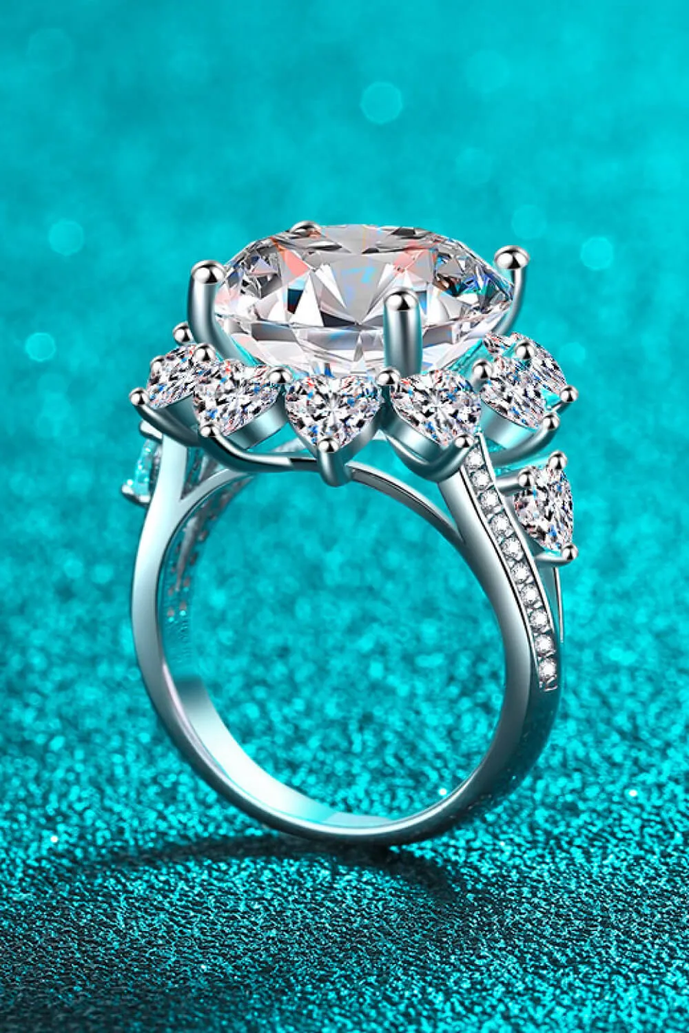 10 Carat Moissanite Flower-Shaped Ring, image 4
