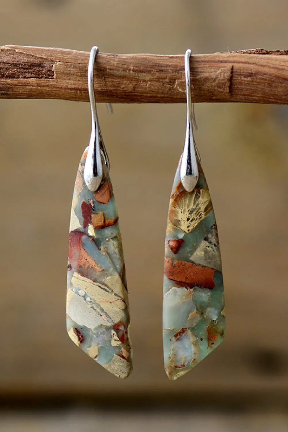 Handmade Natural Stone Dangle Earrings, image 6