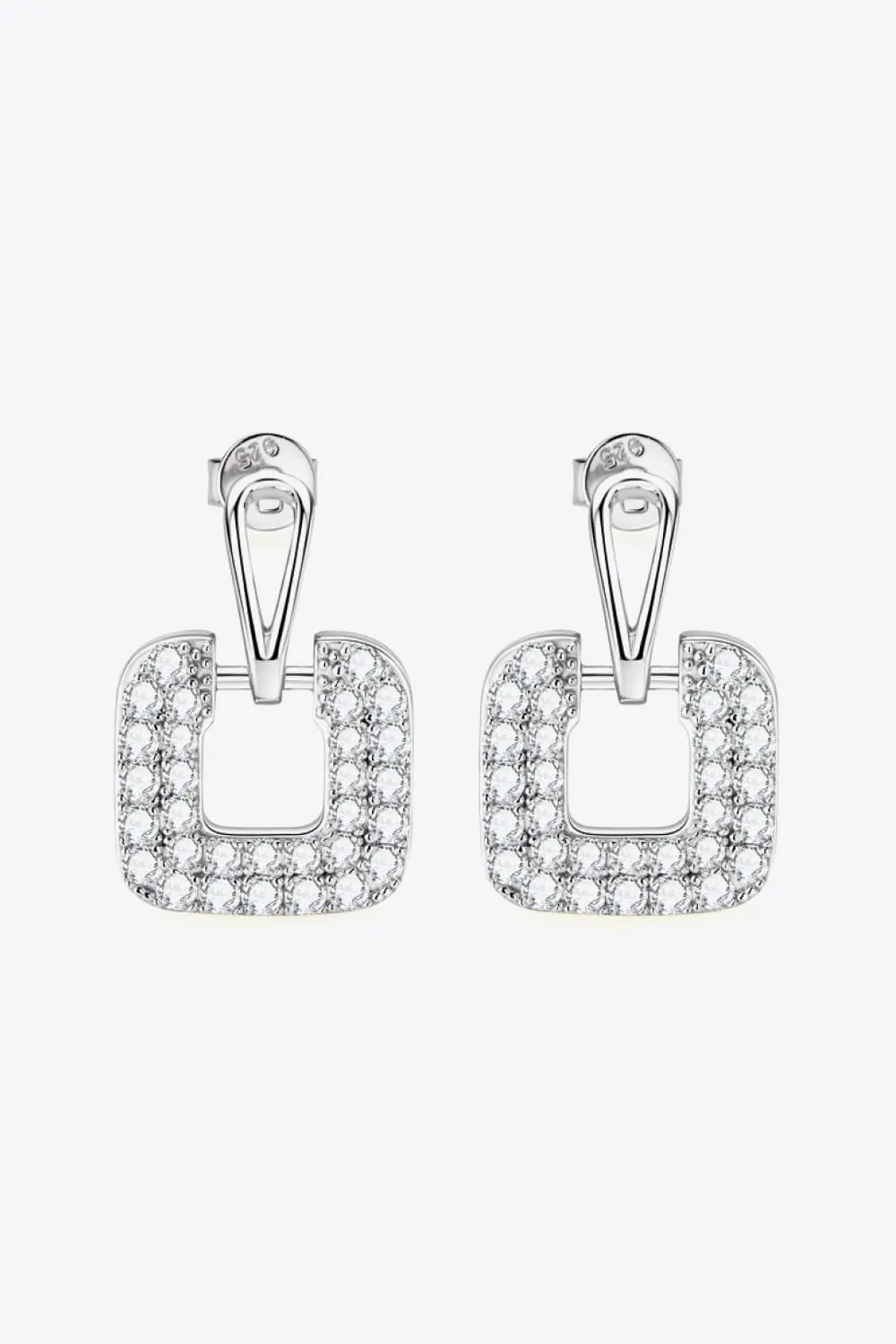 1.68 Carat Moissanite 925 Sterling Silver Drop Earrings, image 6