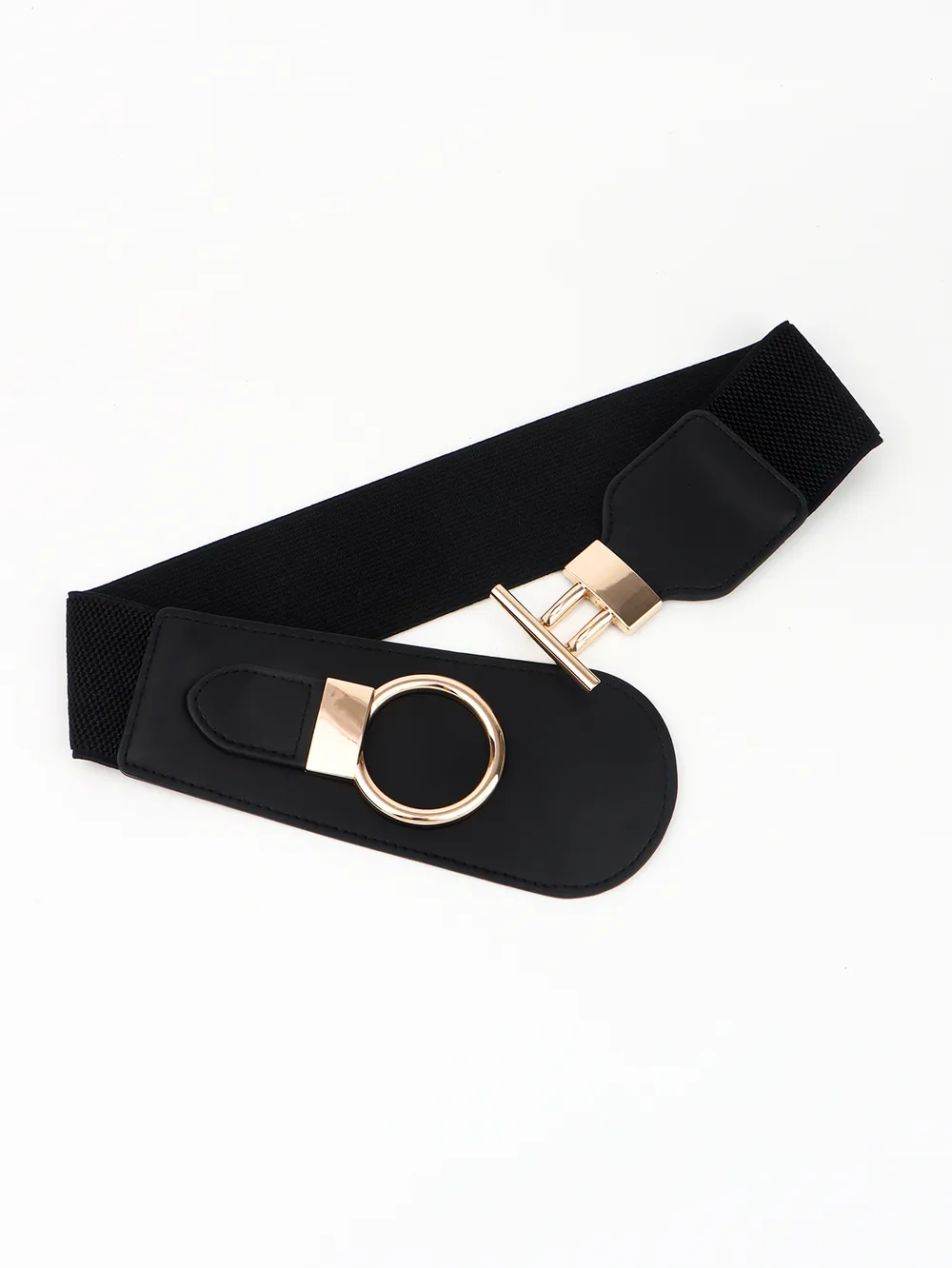 PU Elastic Wide Belt with Alloy Buckle, image 17