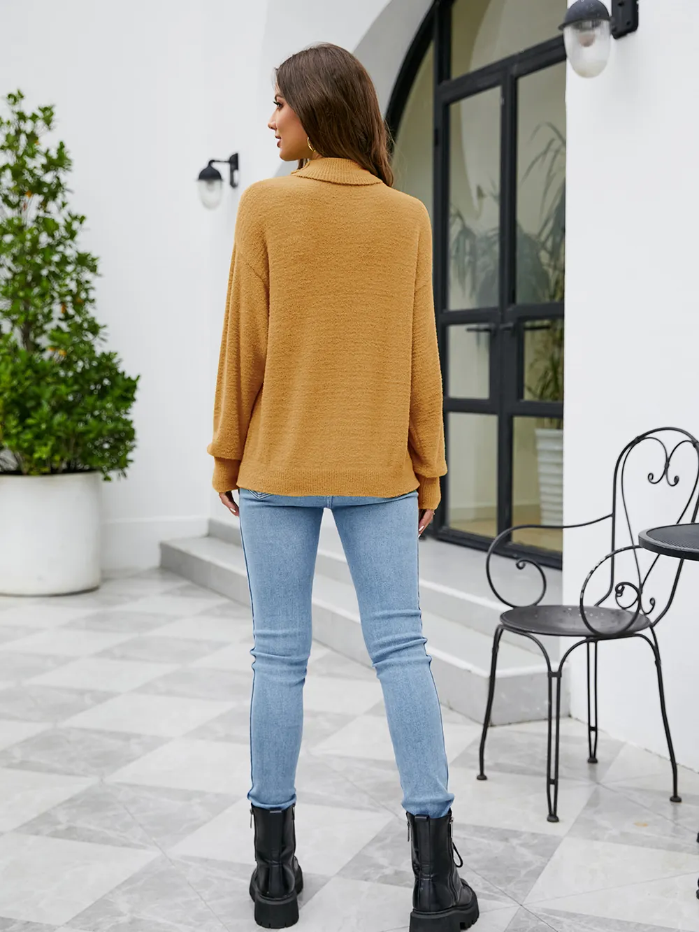 Turtleneck Dropped Shoulder Sweater, image 12