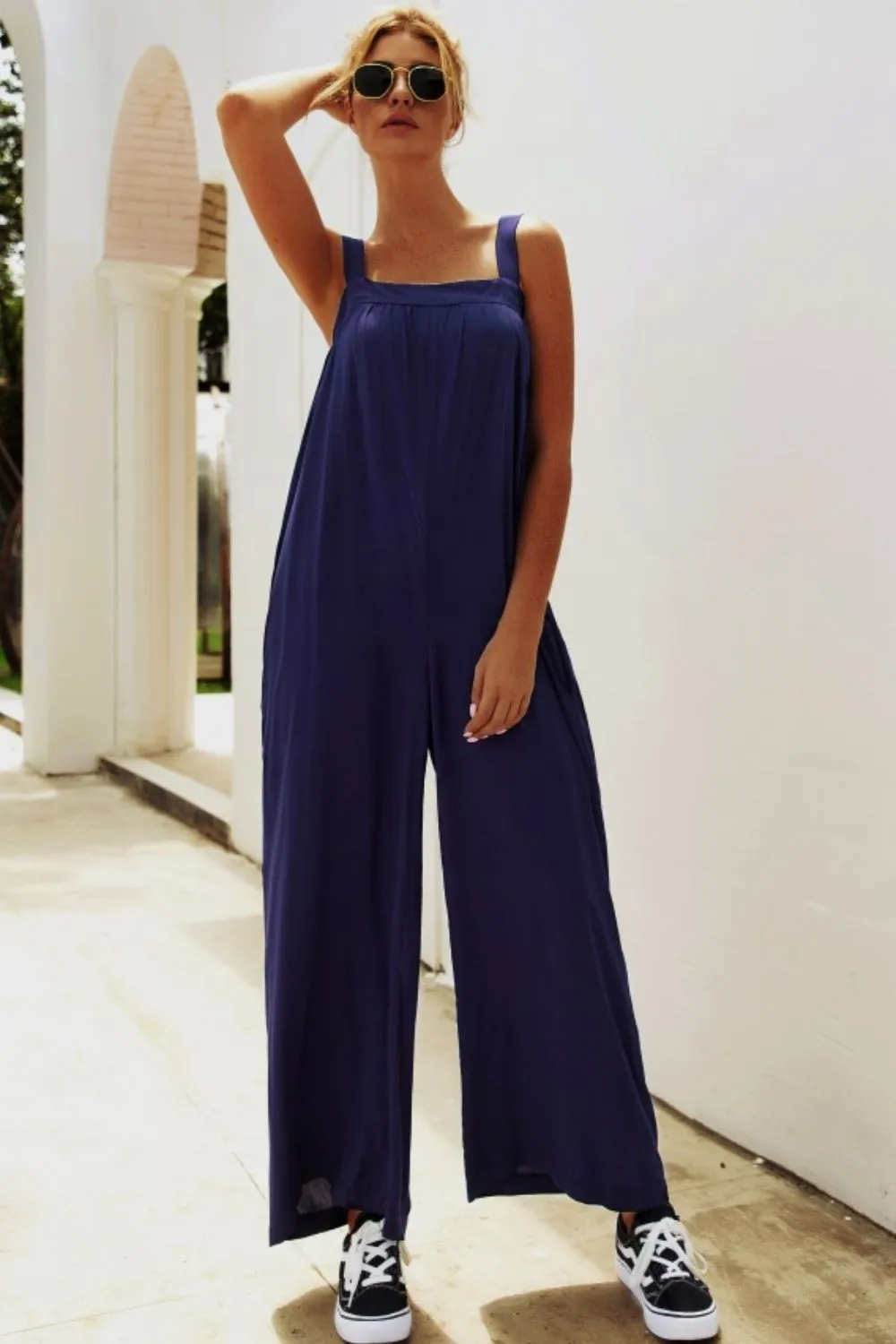 Wide Strap Wide Leg Jumpsuit, image 5