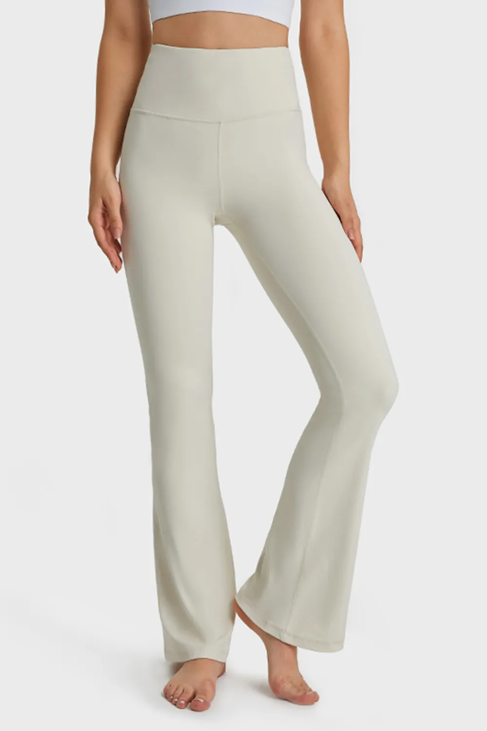 Elastic Waist Flare Yoga Pants, image 8