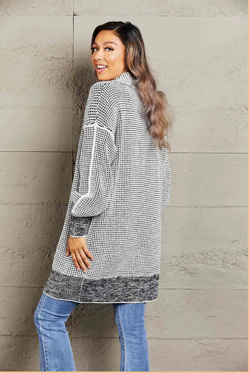 Heathered Open Front Longline Cardigan, image 15