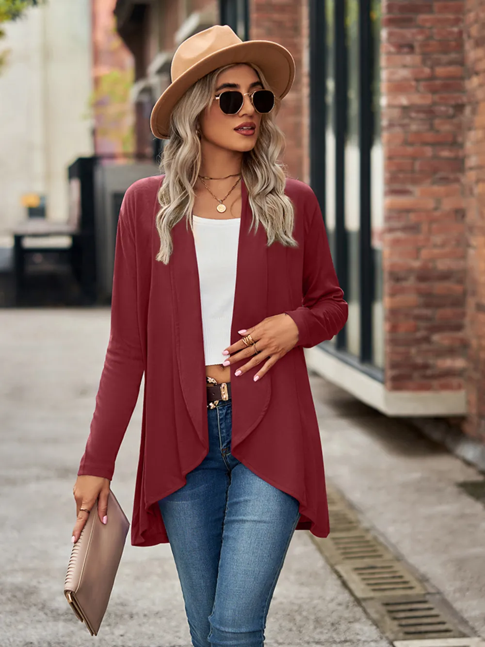 Open Front Long Sleeve Cardigan, image 2