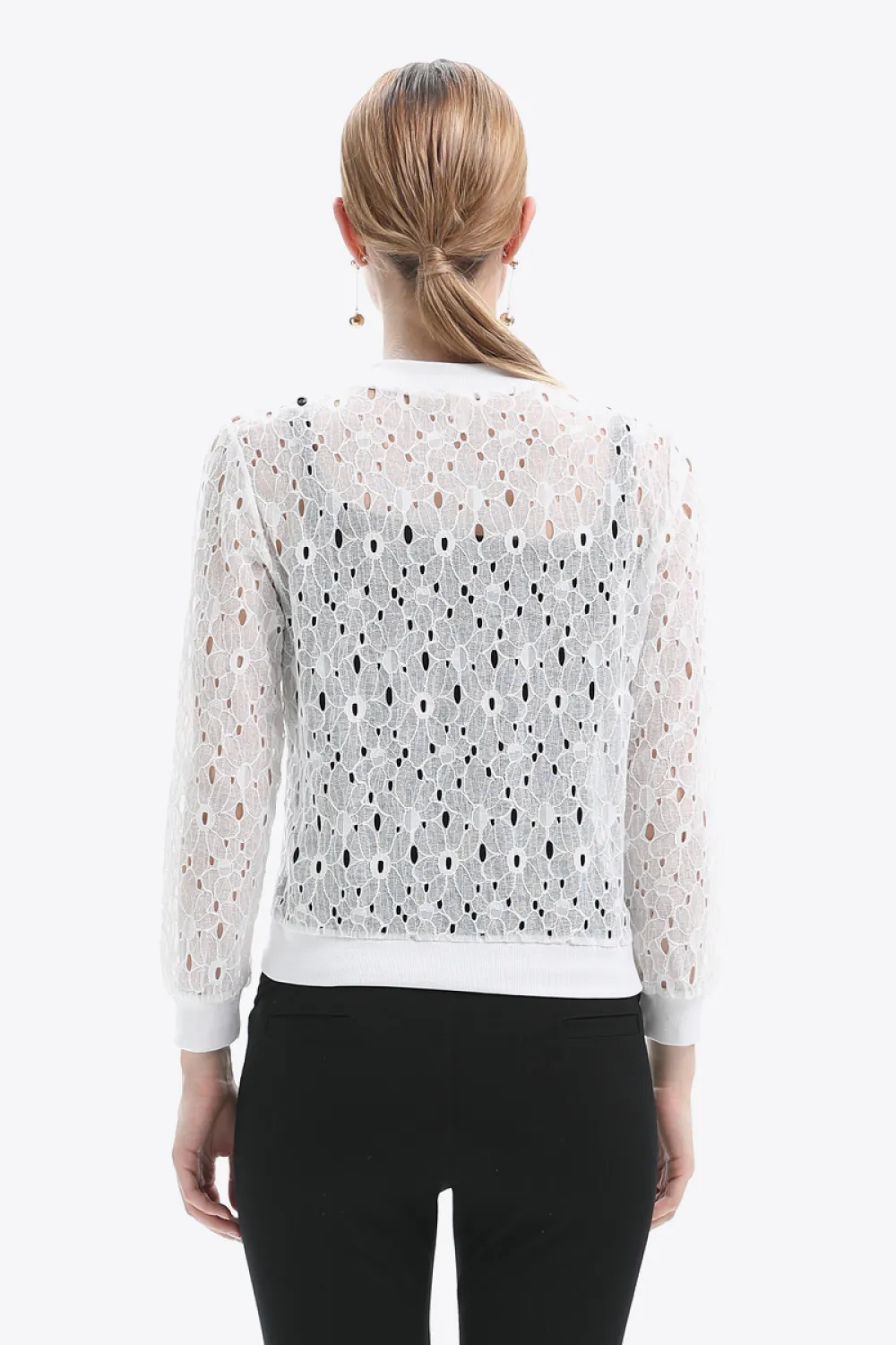 Openwork Zip Up Jacket, image 2