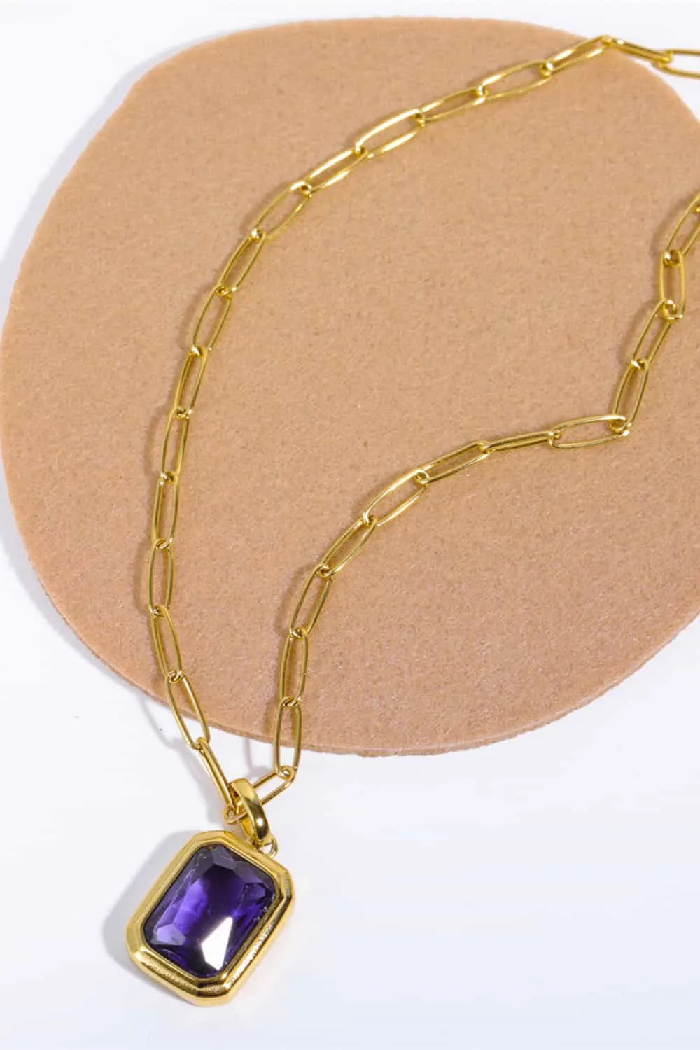 Zircon 18K Gold-Plated Geometrical Shape Pendant Necklace, image 15