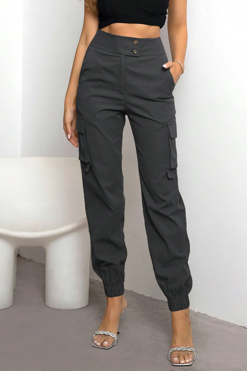 High Waist Cargo Pants, image 7