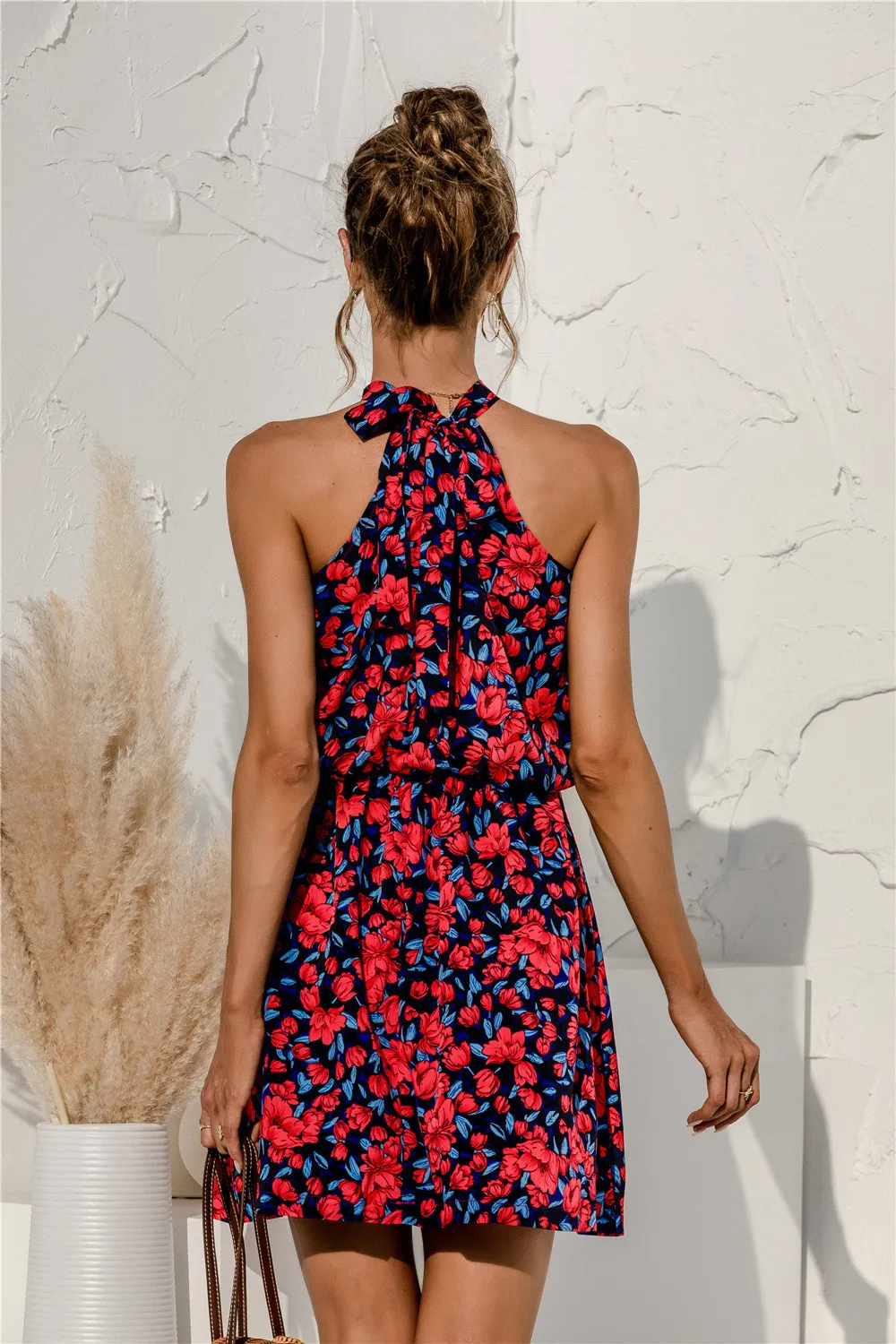 Floral Tied Sleeveless Mini Dress, image 7