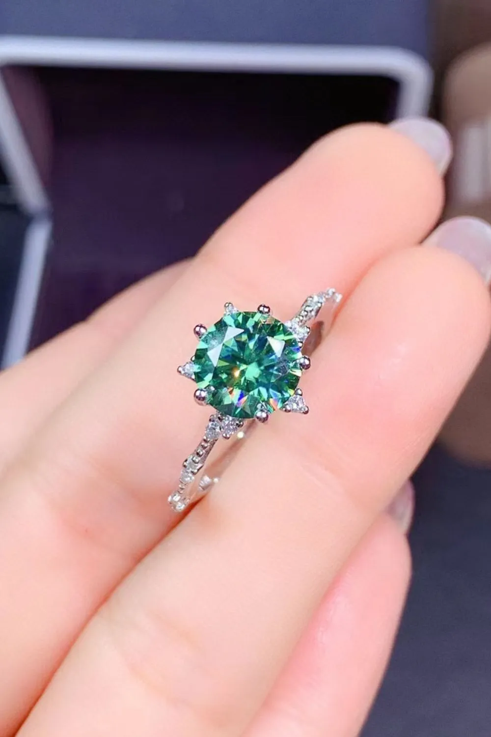 All Eyes On Me 1 Carat Moissanite Platinum-Plated Ring, image 4