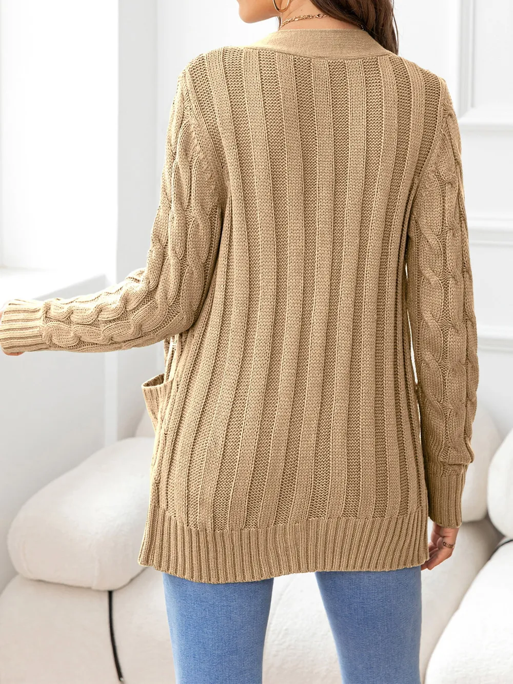 Button Down Cable-Knit Cardigan, image 27