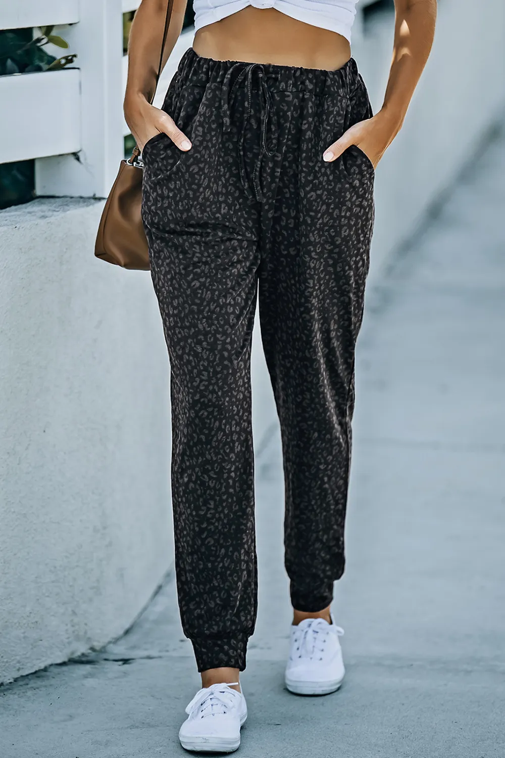 Leopard Print Joggers with Pockets, image 14