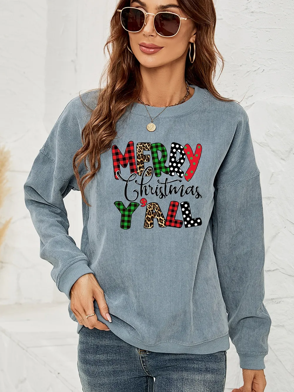 MERRY CHRISTMAS Y'ALL Graphic Sweatshirt, image 2