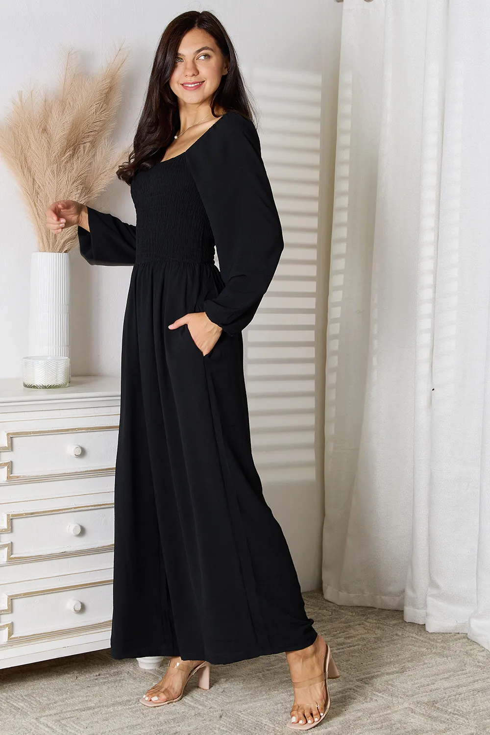 Square Neck Jumpsuit with Pockets, image 4