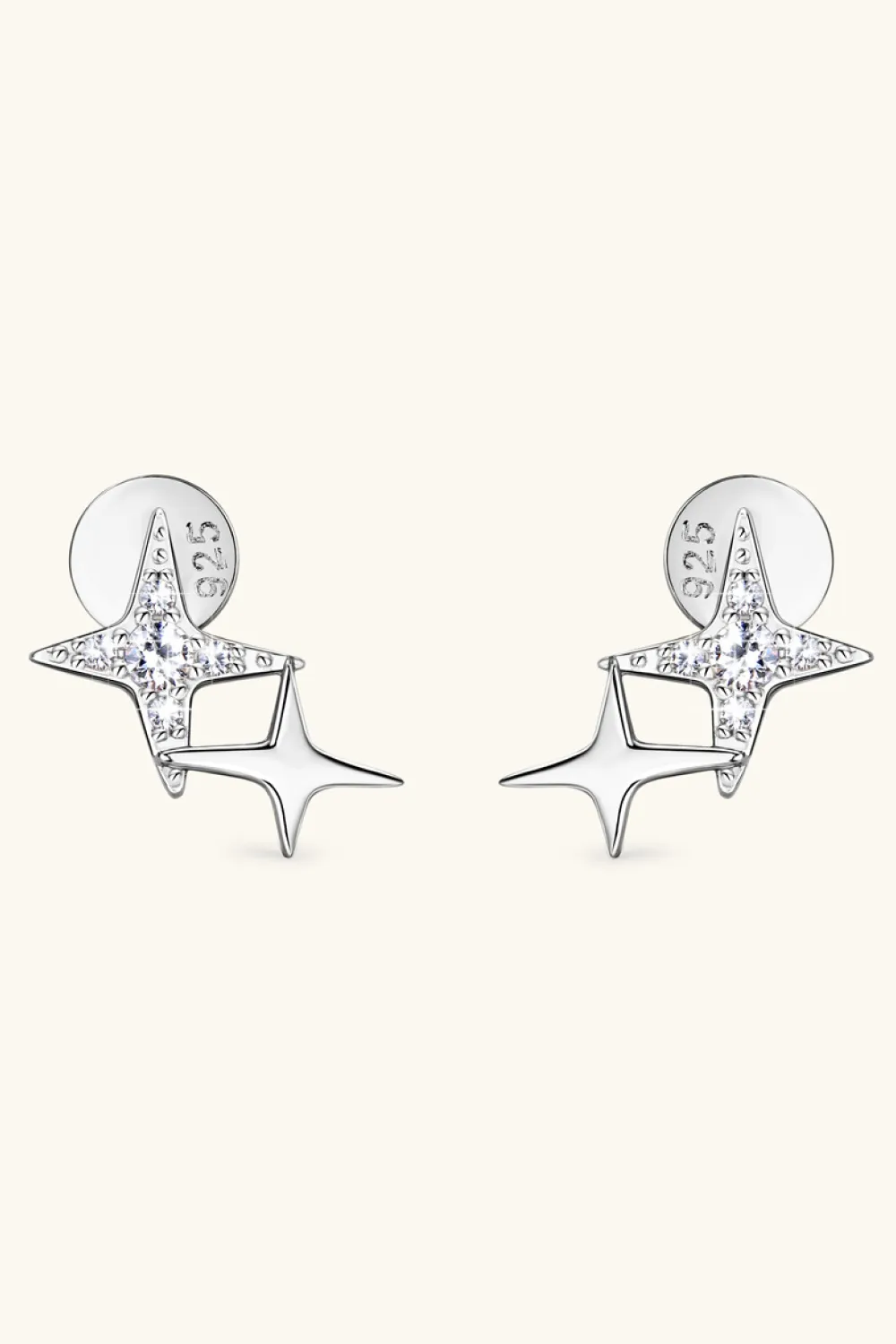 Moissanite 925 Sterling Silver Star Shape Earrings, image 5