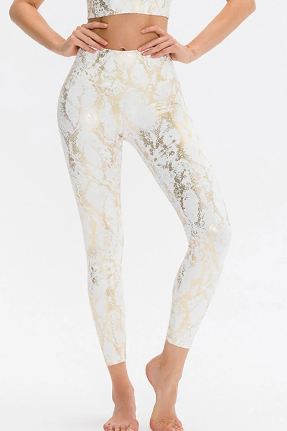 Animal Print Slim Fit Wide Waistband Long Sports Pants, image 7