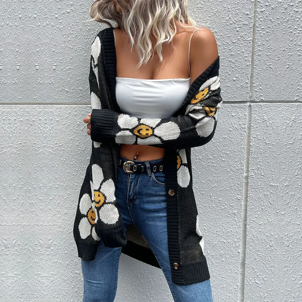 Floral Button Down Longline Cardigan, image 4