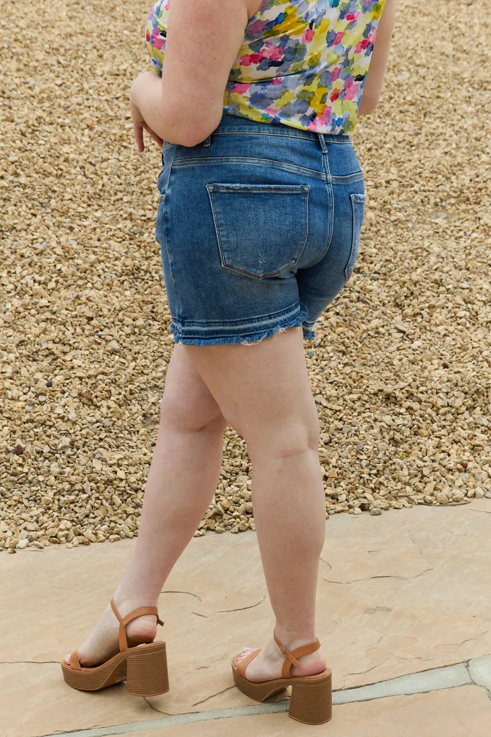 Maya Full Size Mid Rise Asymmetrical Shorts, image 6