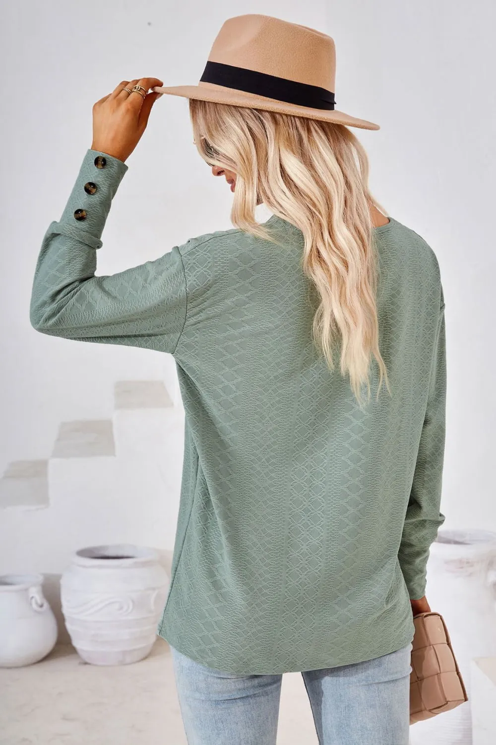 V-Neck Long Sleeve Blouse, image 16
