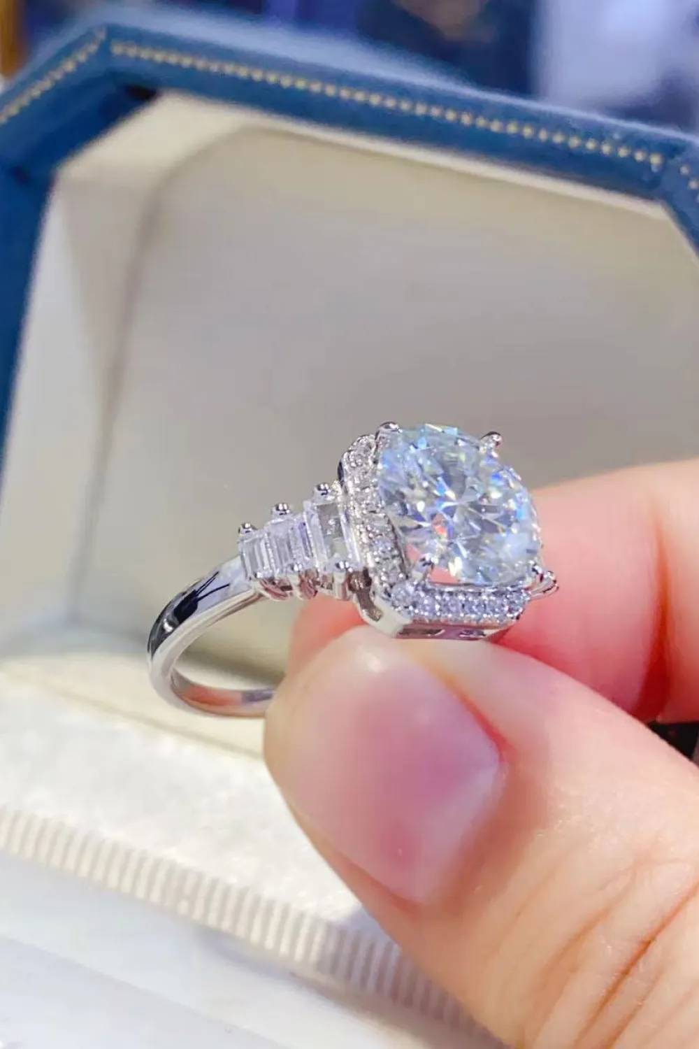 3 Carat Moissanite 925 Sterling Silver Ring, image 2