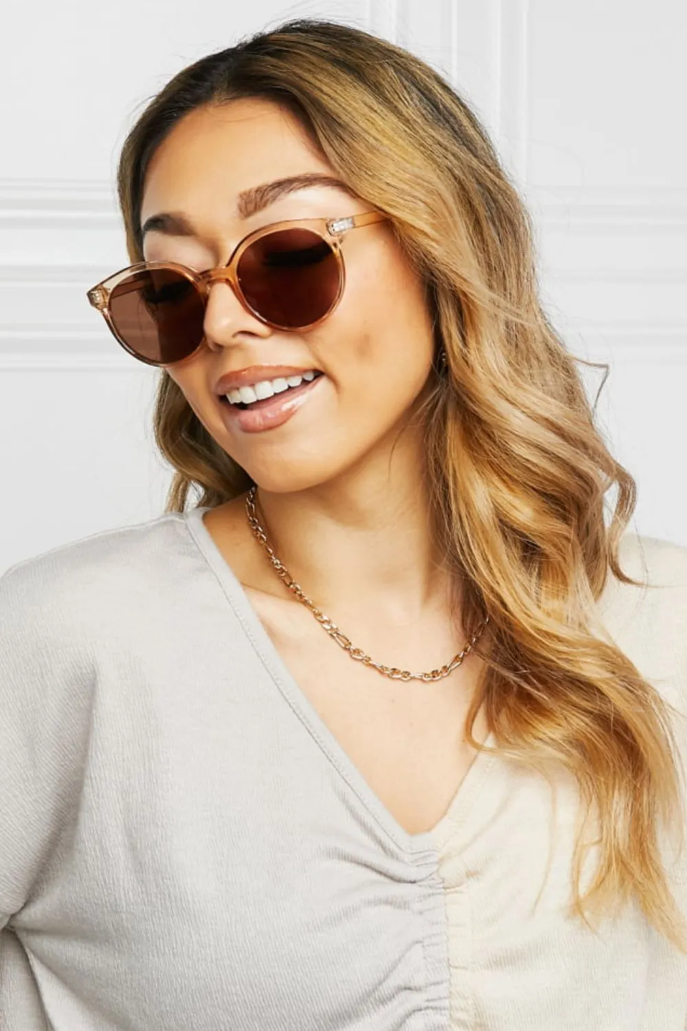 Round Full Rim Polycarbonate Frame Sunglasses, image 9