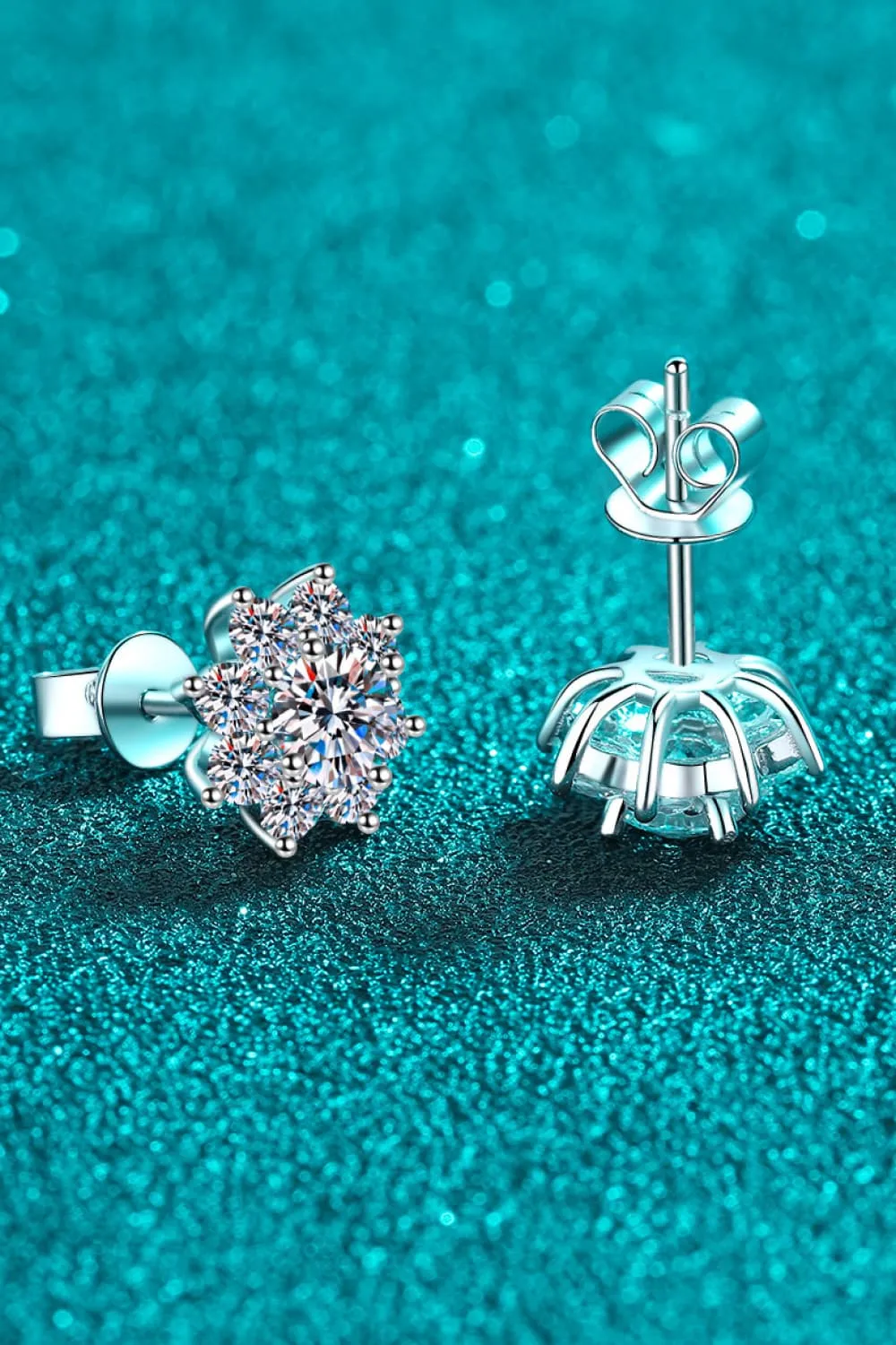 1 Carat Moissanite 925 Sterling Silver Flower Earrings, image 5